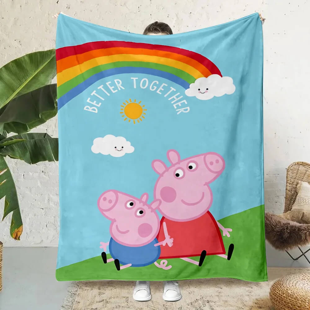 Super soft Peppa Pig fleece throw blanket