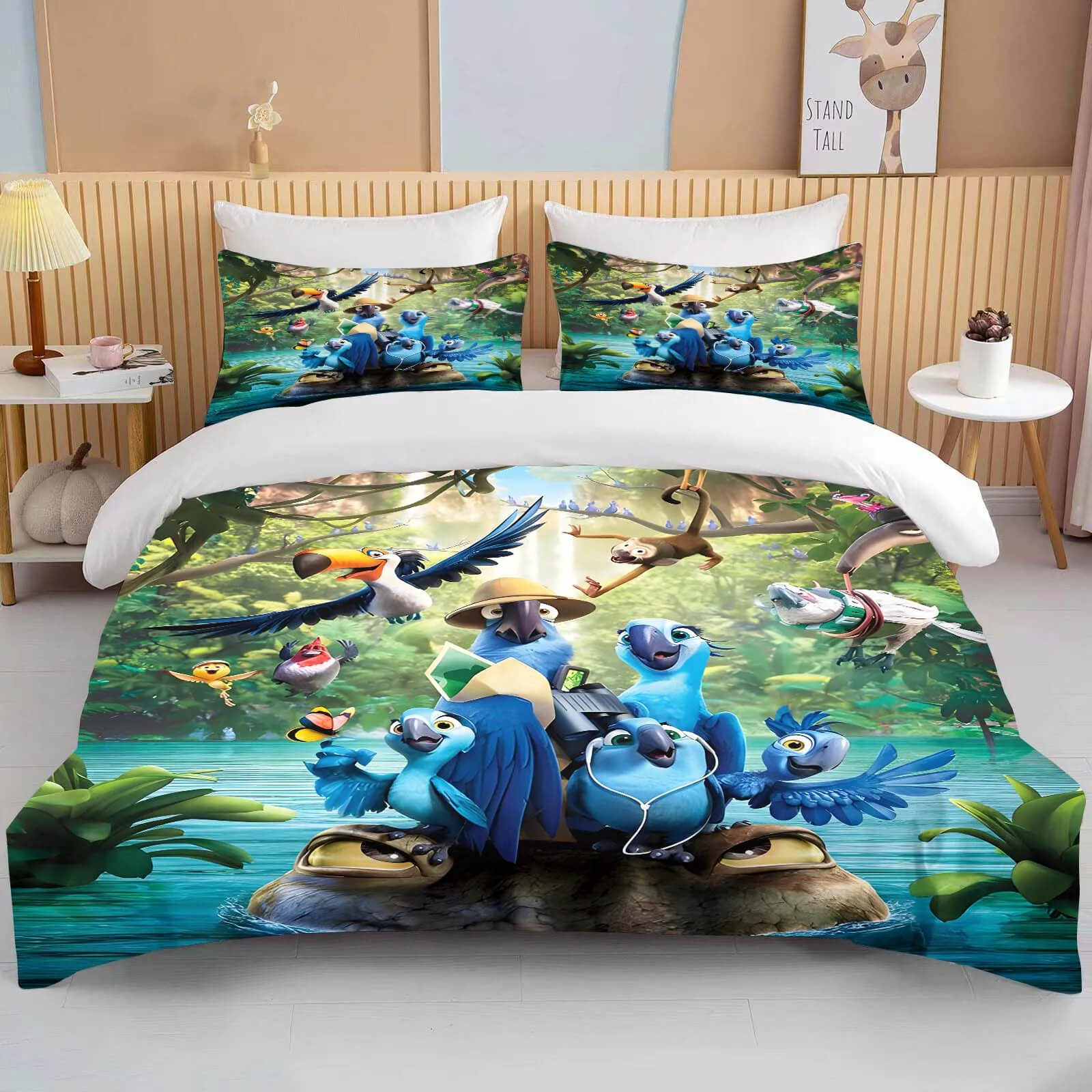Fun Rio cartoon bedding for boys, girls, and teens