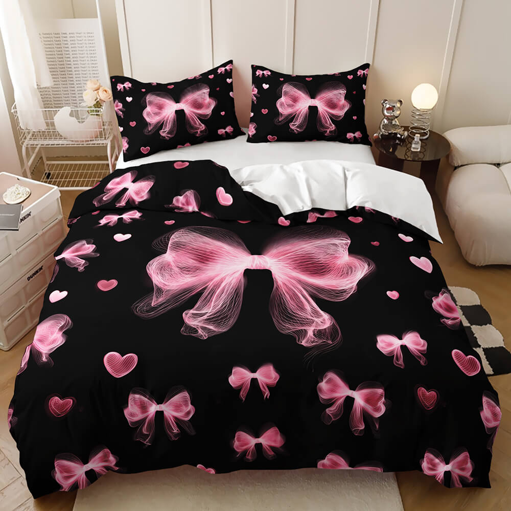 Pink bow bedding for girls