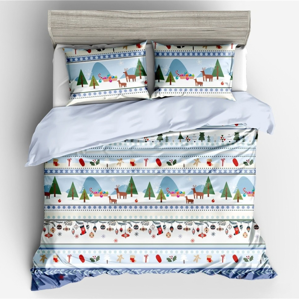 Christmas leaf print bedding for seasonal decor