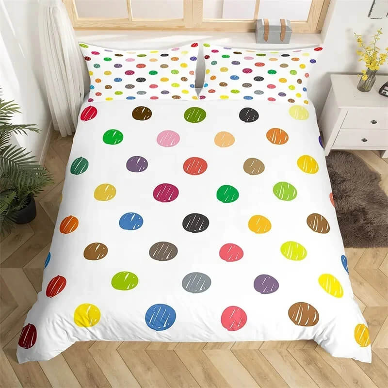 Watercolor circles bedding set for women