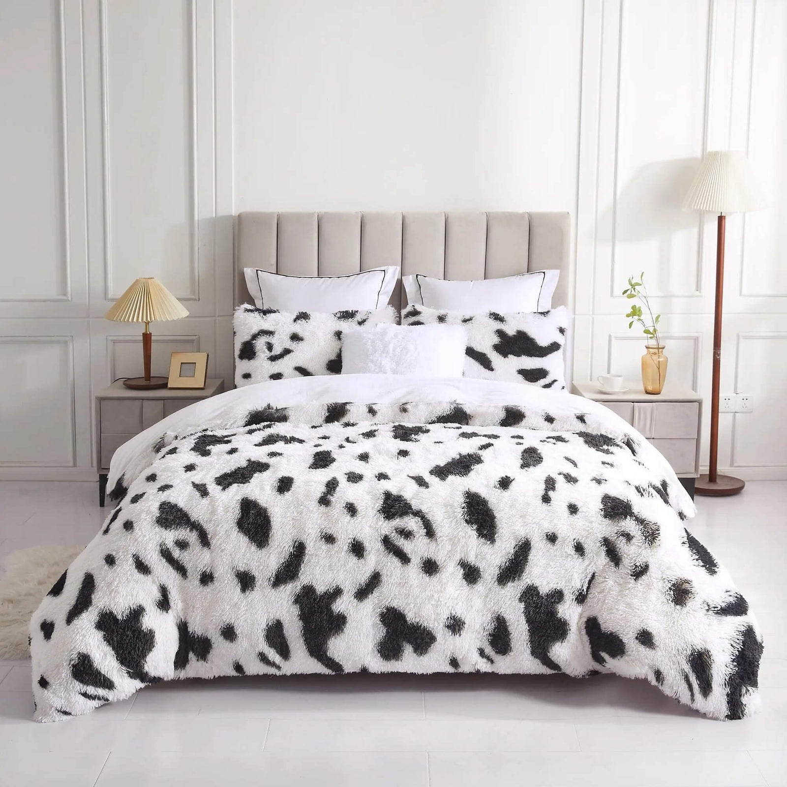 Farmhouse cow print comforter cover bedding