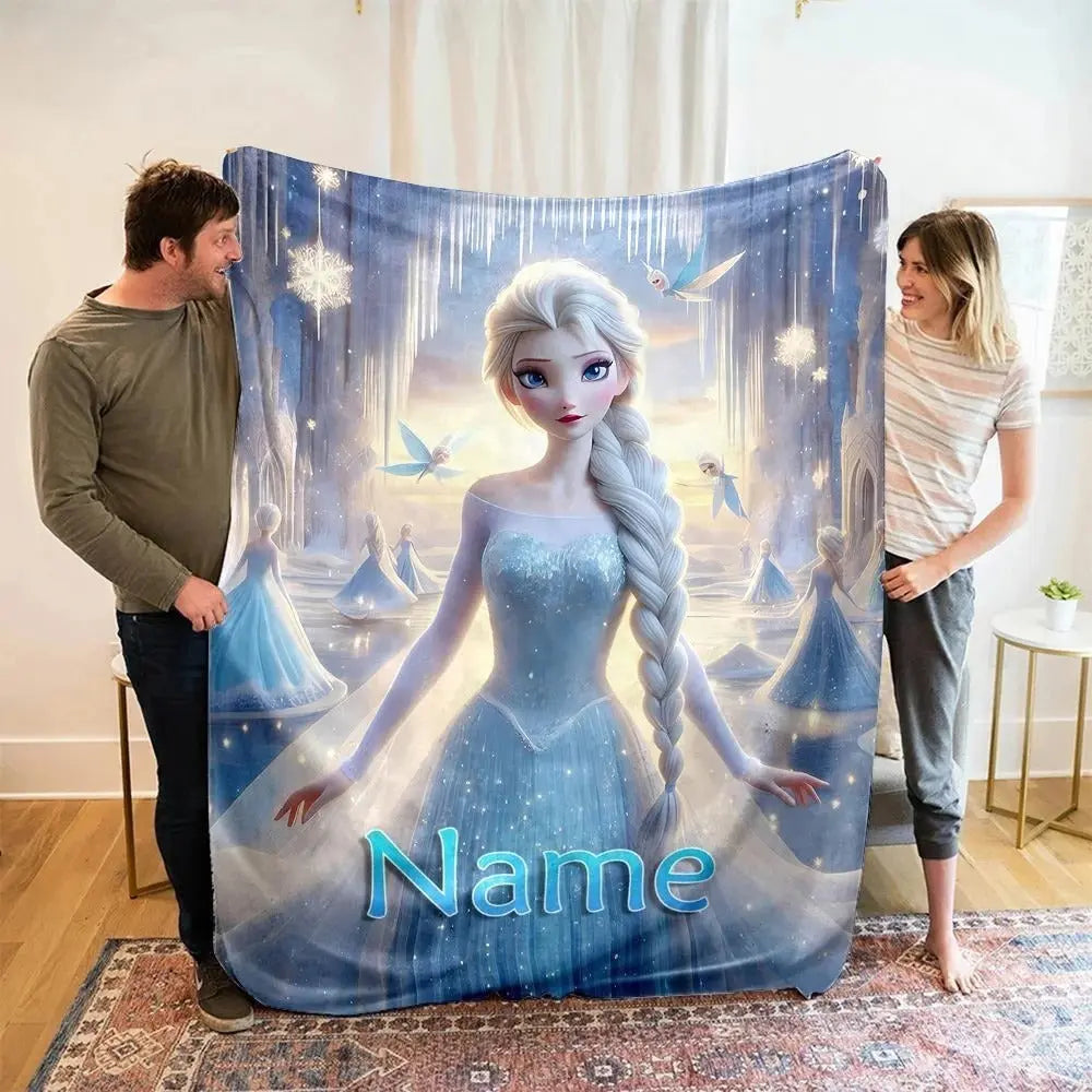 Frozen custom blanket for girls – Christmas or birthday gift