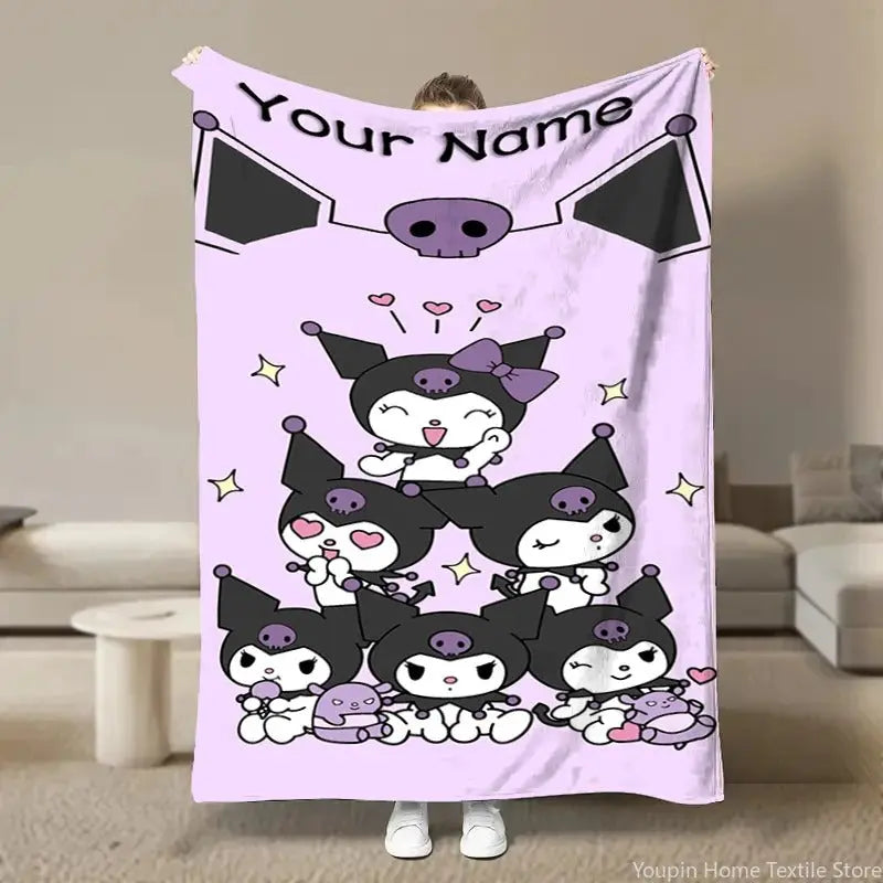 Sanrio Kuromi Custom Name Blanket in Gift Box – Perfect Present