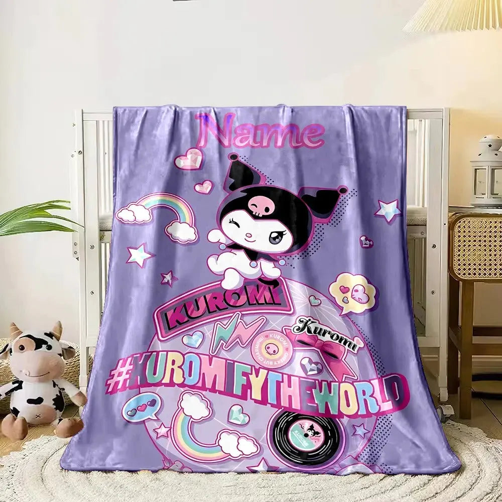 Soft Kuromi Blanket for Toddler Nap Time – Custom Name Option