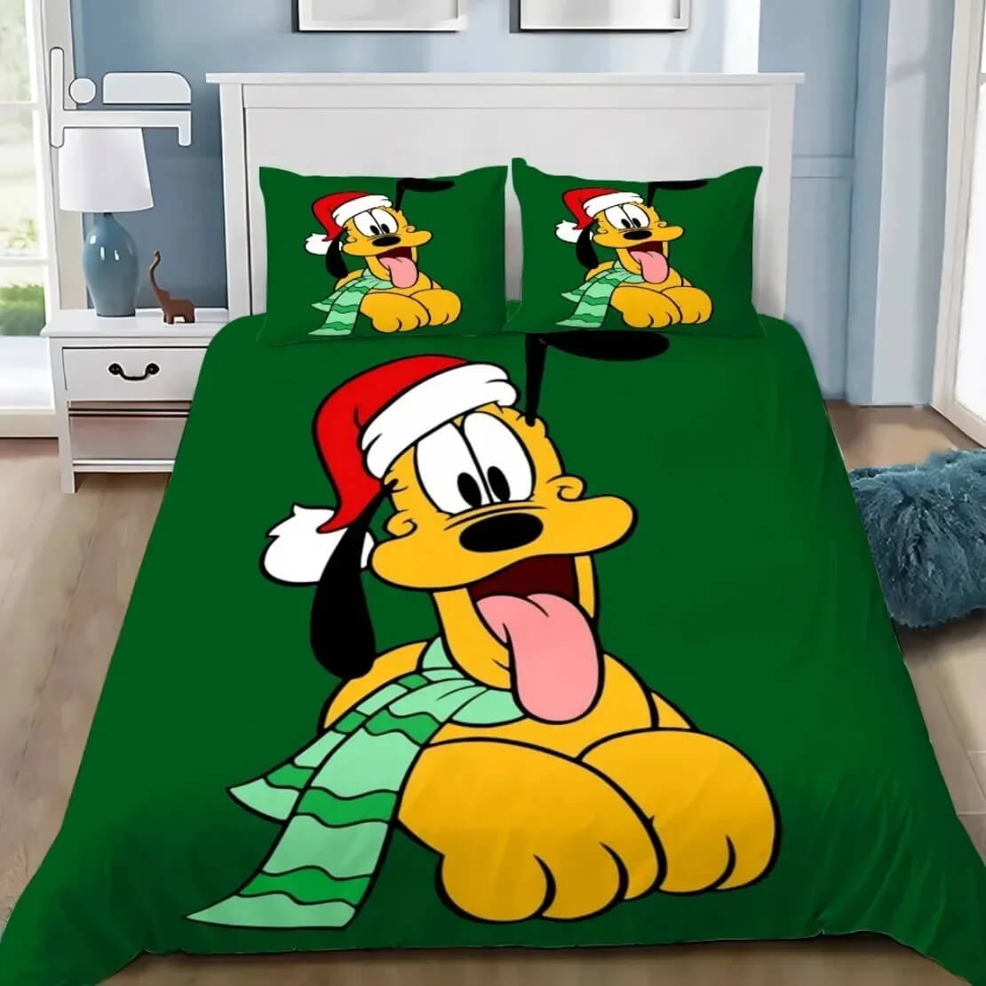 Cute cartoon Pluto dog bedding set for kids room and adult bedroom