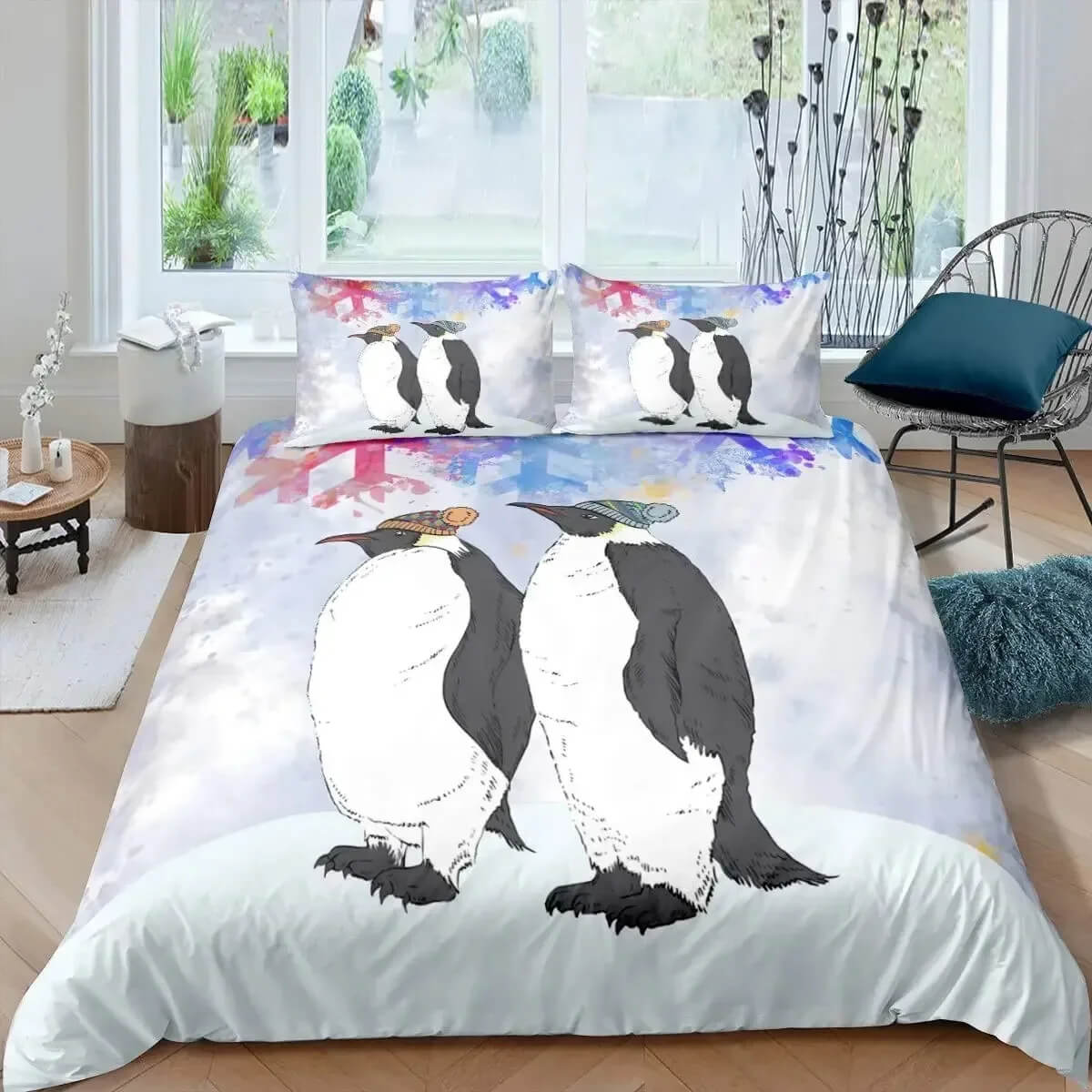 Cute penguin bedding home decor