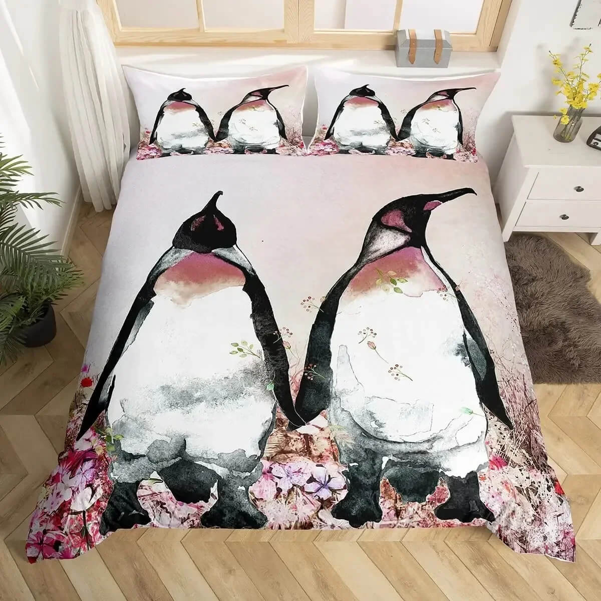 Cute penguin bedding kids bedroom