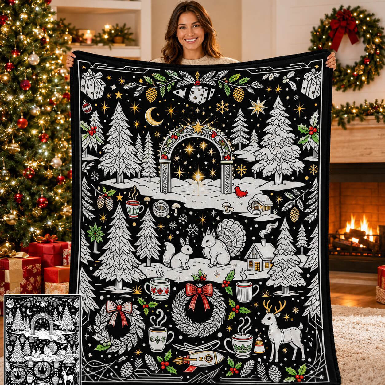 Coloring blanket gift idea for teens and adults