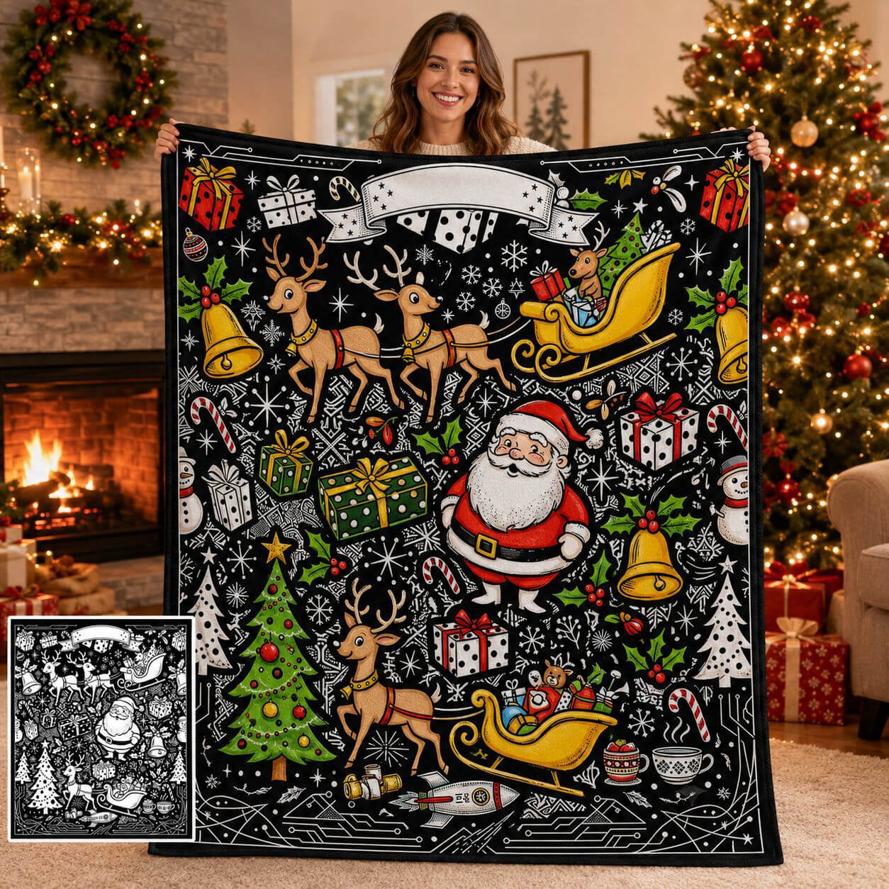 DIY graffiti art throw blanket for home decor
