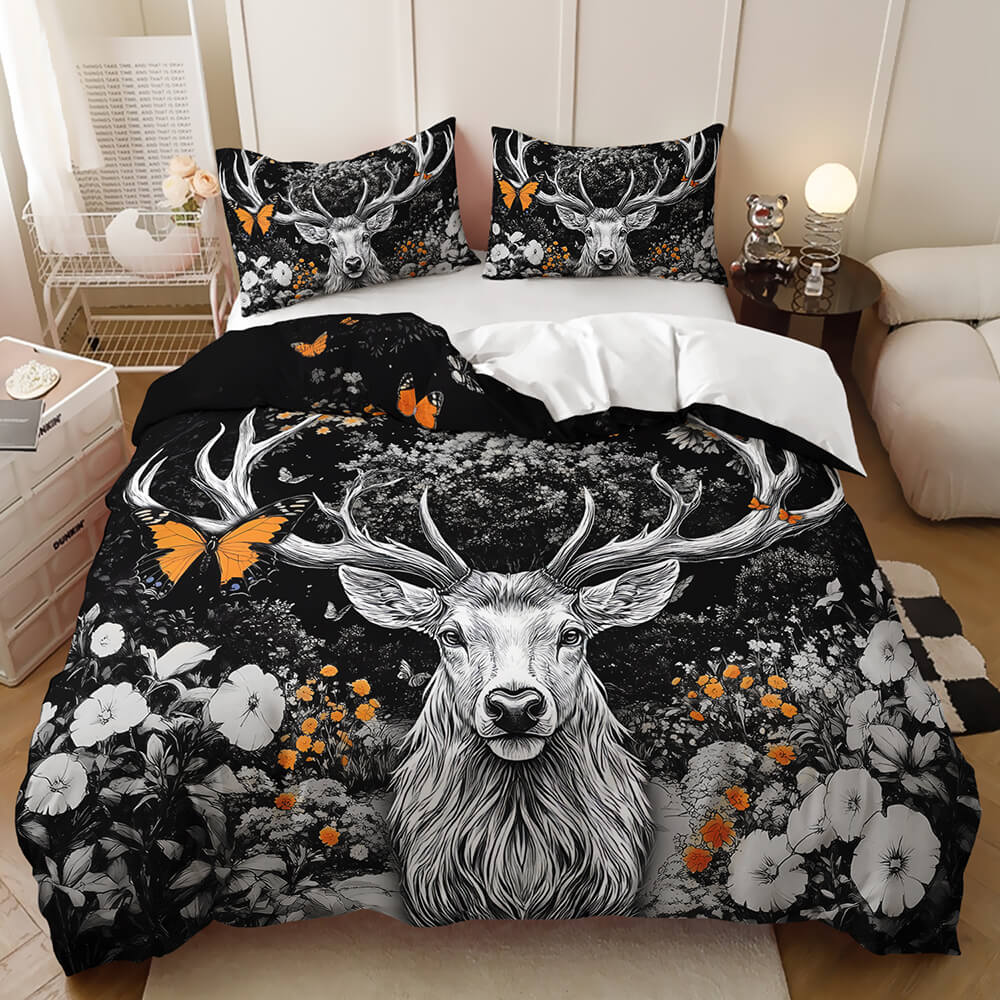 Deer and lake forest bedding for hunters and outdoor enthusiasts