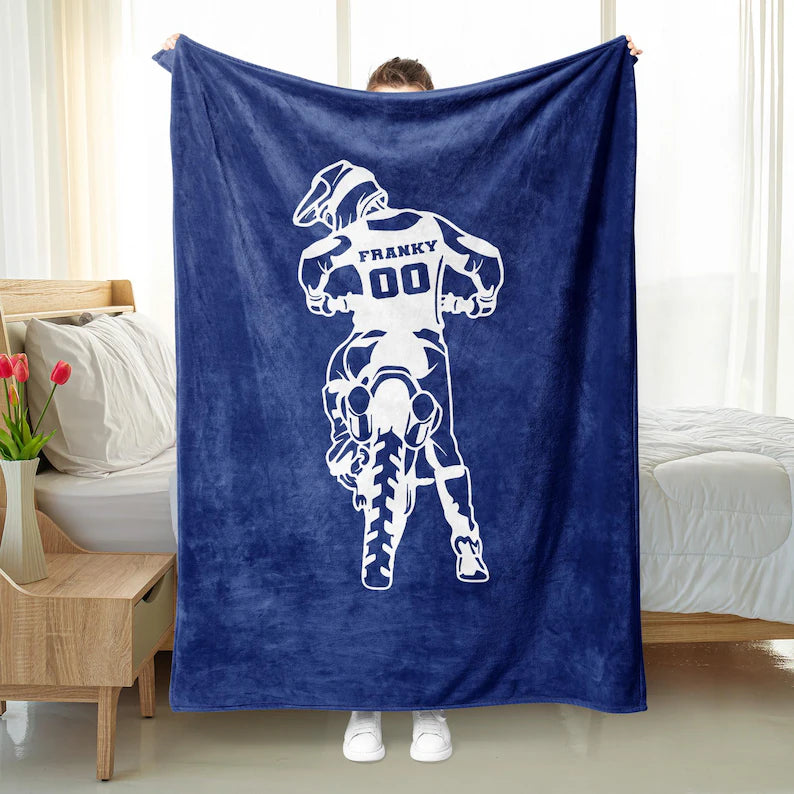 Dirt bike number blanket
