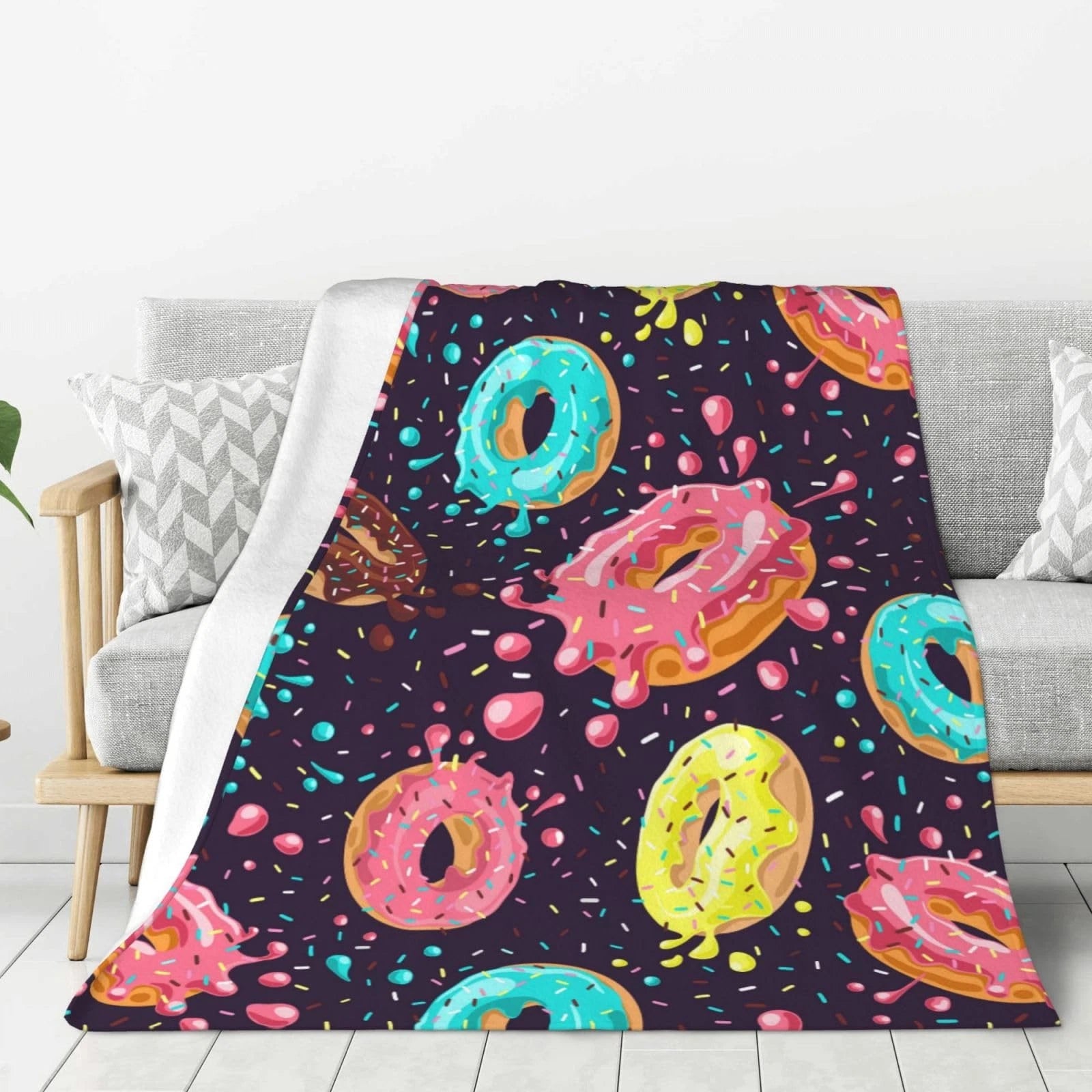 donut throw blanket soft dessert flannel blanket
