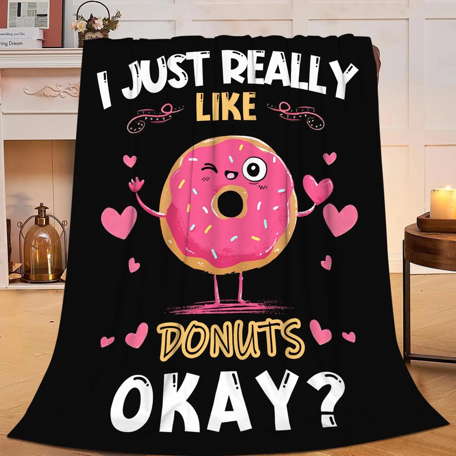 donut flannel blanket cozy plush fabric