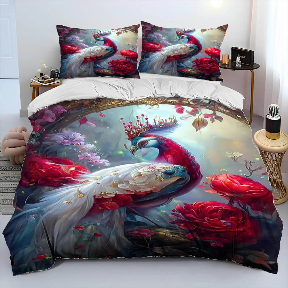 Bird print doona cover