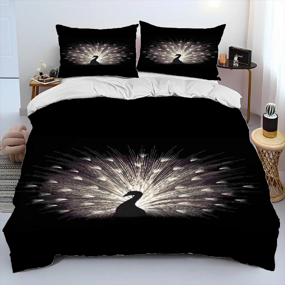 Peacock bird bedding set luxury style