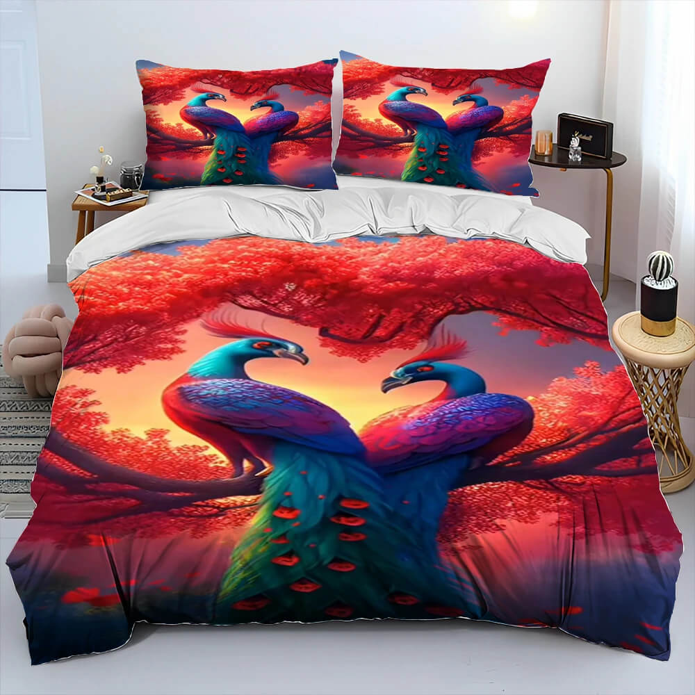 Peacock bedding set cozy comfort