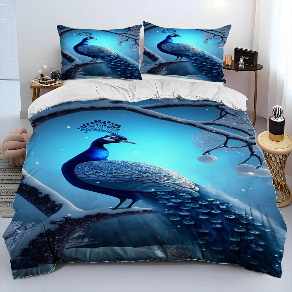 Watercolor bird duvet cover easy care