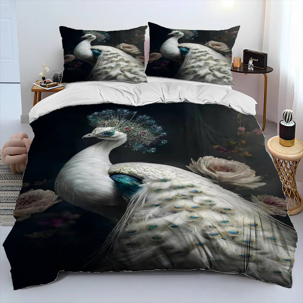 Peacock bedding set modern interior