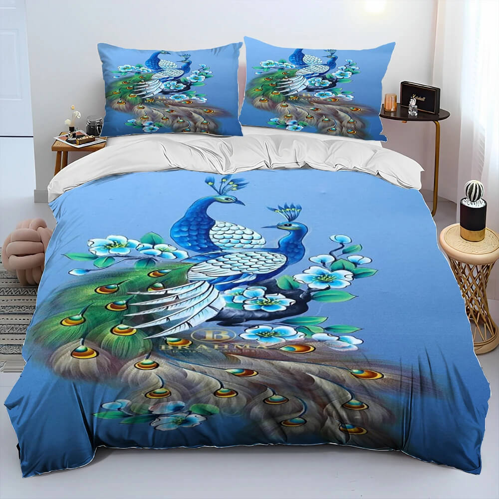Artistic peacock bedding home decor
