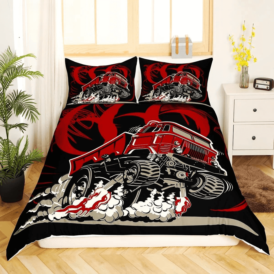 Vehicle pattern doona cover for kids bedrooms