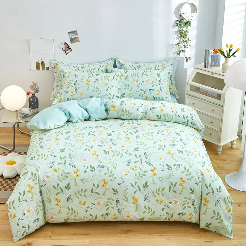 Botanical doona cover close detail