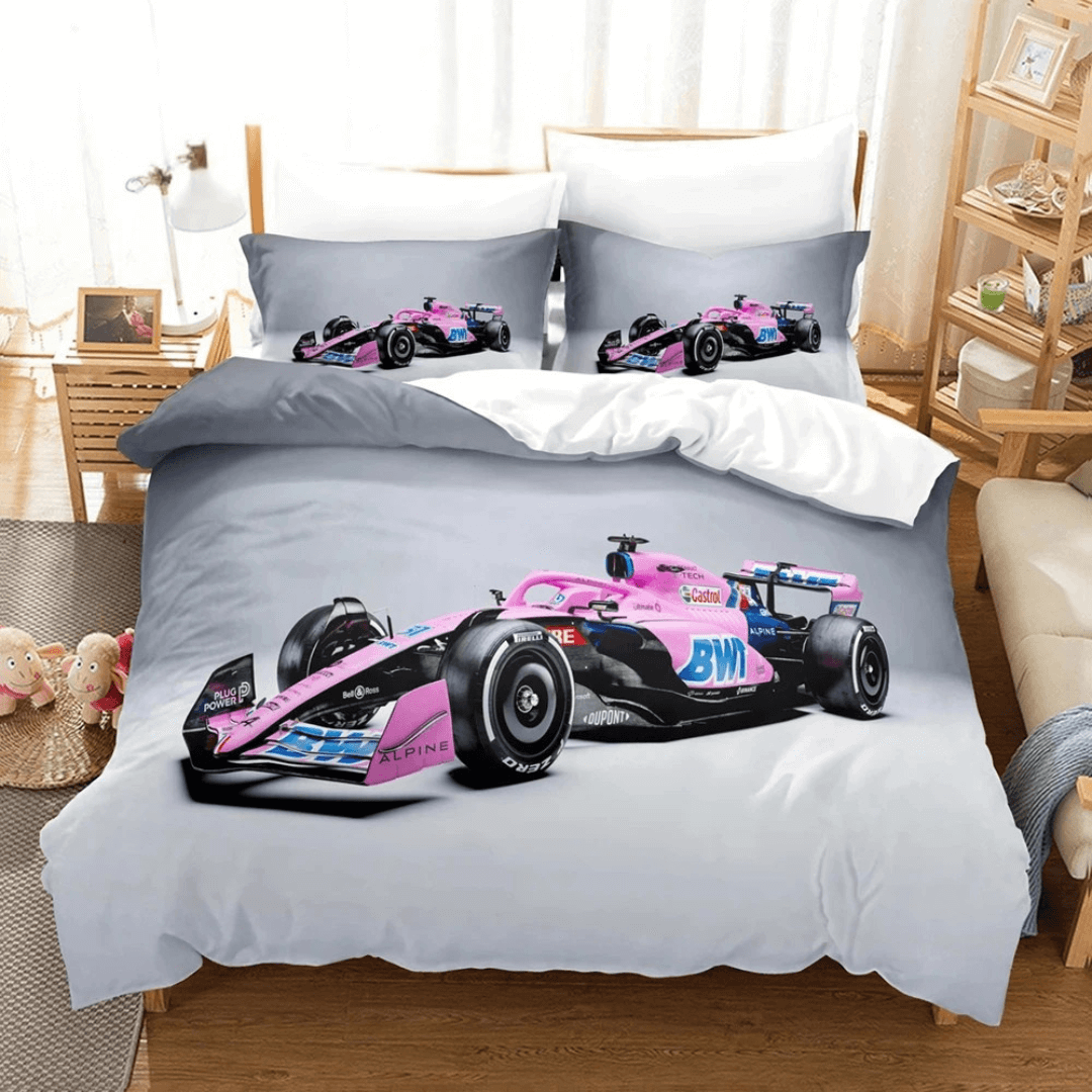 modern Formula 1 bedding set for speed lovers
