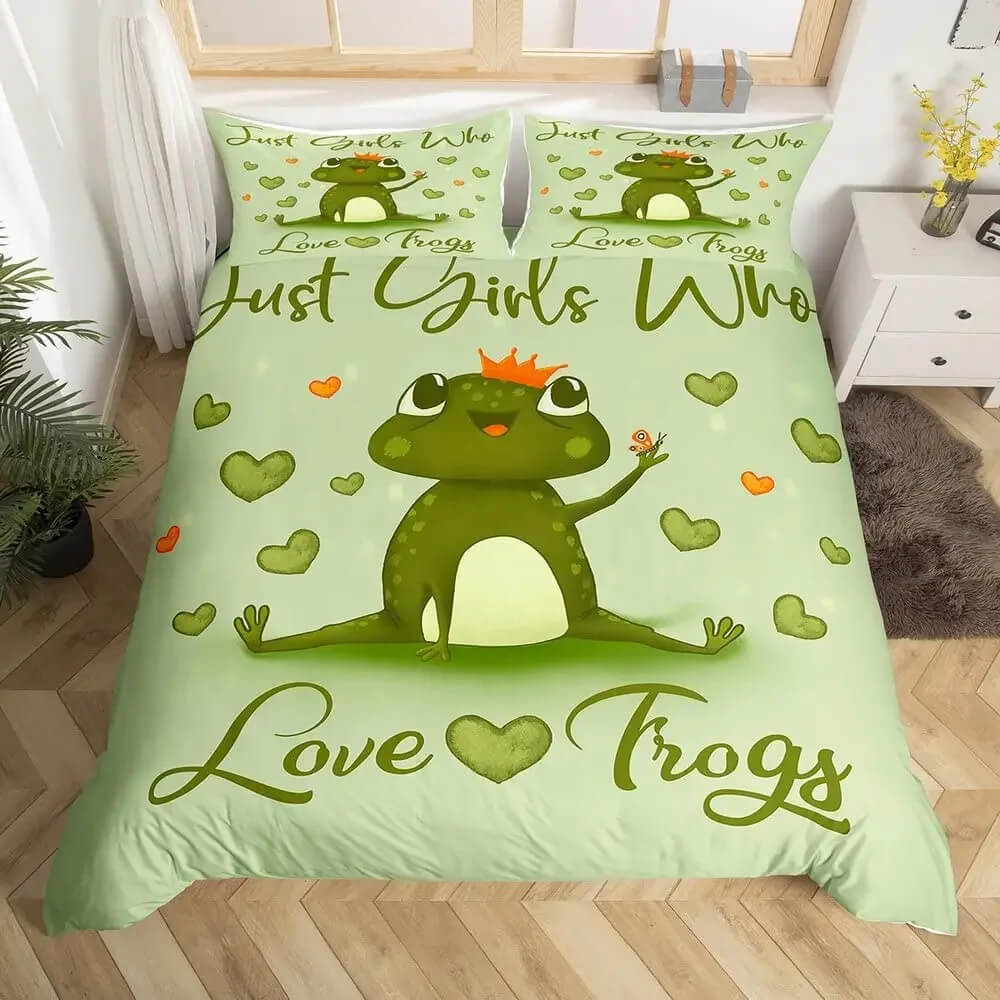 Cute frog duvet cover