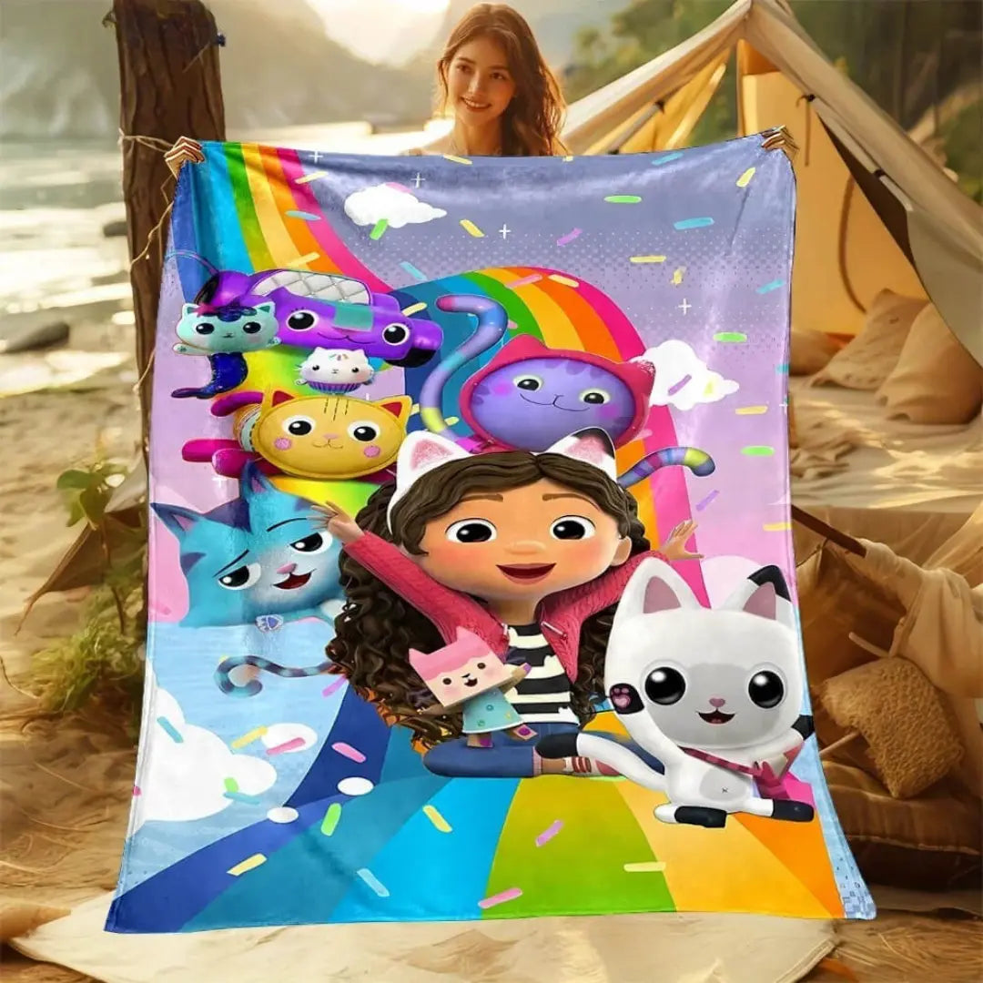 Gabbys Dollhouse Baby Box & Pandy Paws Kids Throw Blanket