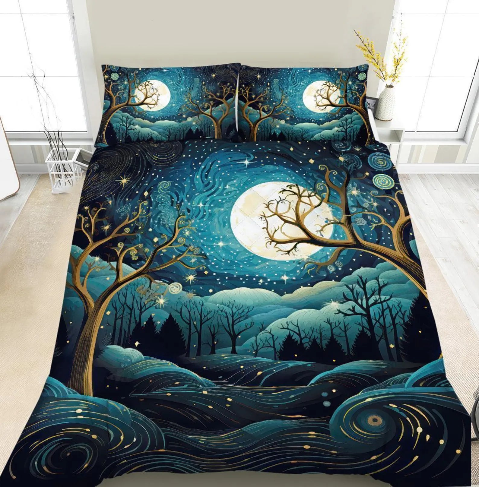 Mystical galaxy bedding set for a stylish bedroom
