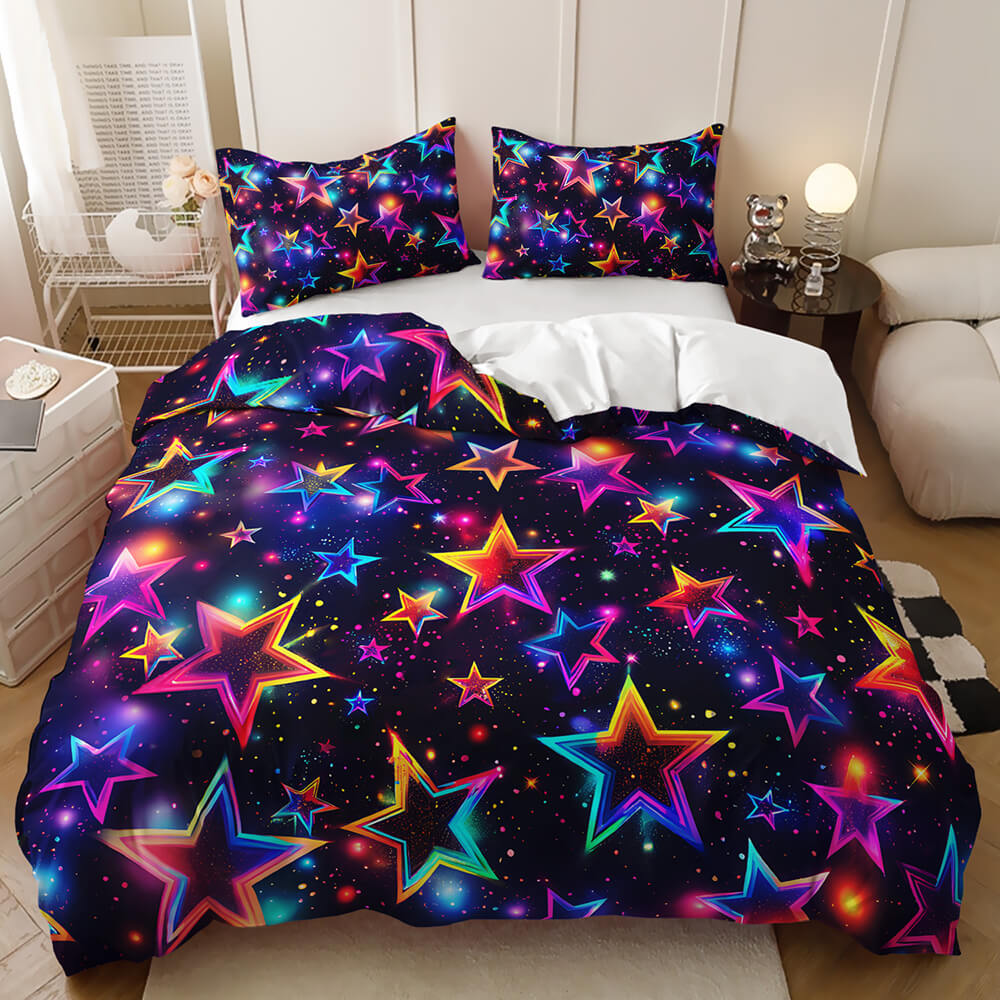 Cosmic bedding set with celestial-inspired star pattern