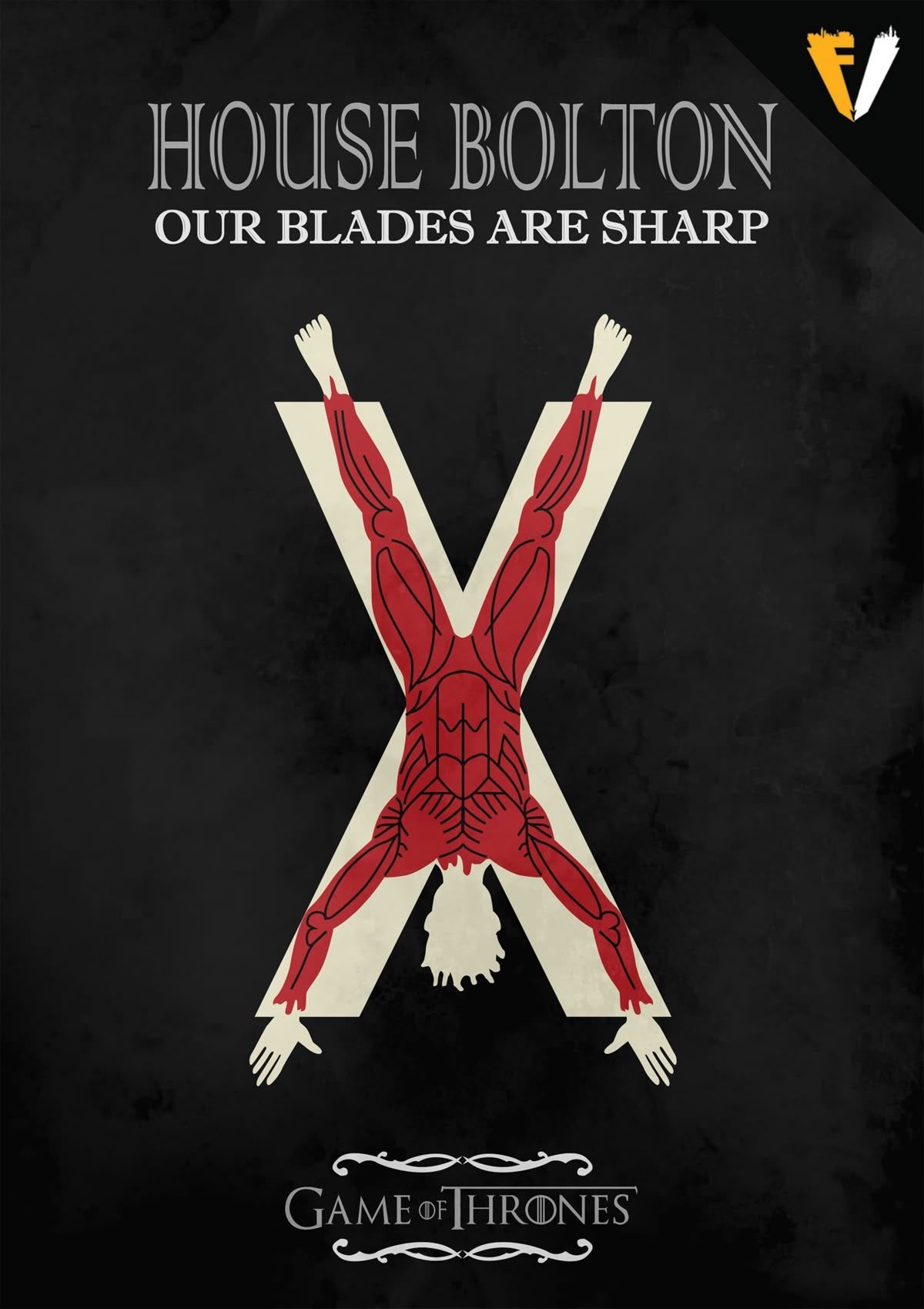Game of Thrones House Bolton blanket close up