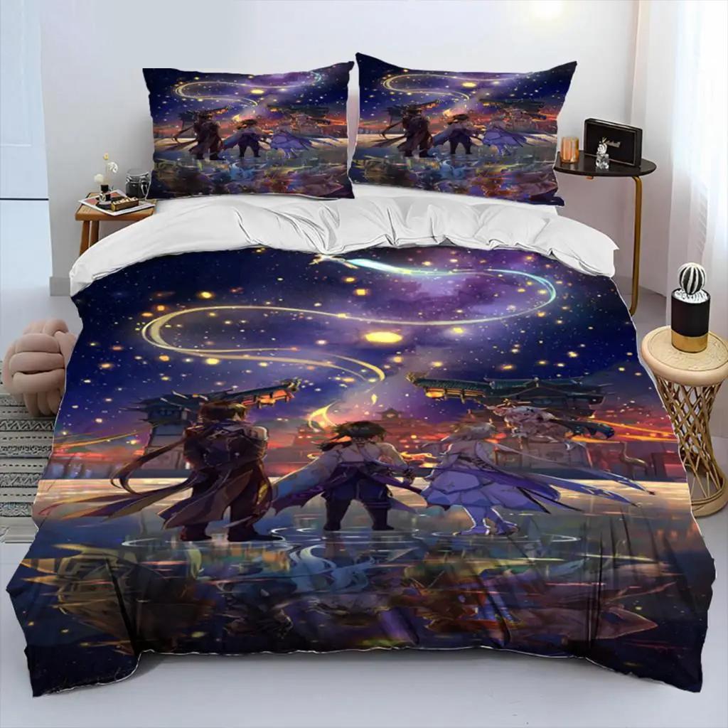 Diluc Genshin Impact quilt cover bed set design