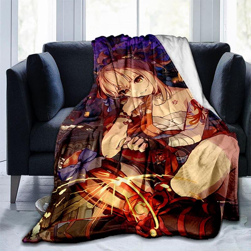 Genshin Impact anime blanket for bed and sofa