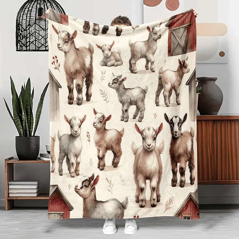 goat themed blanket for bed and sofa