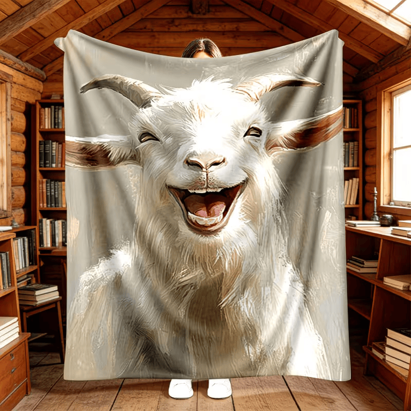 warm flannel goat blanket for winter