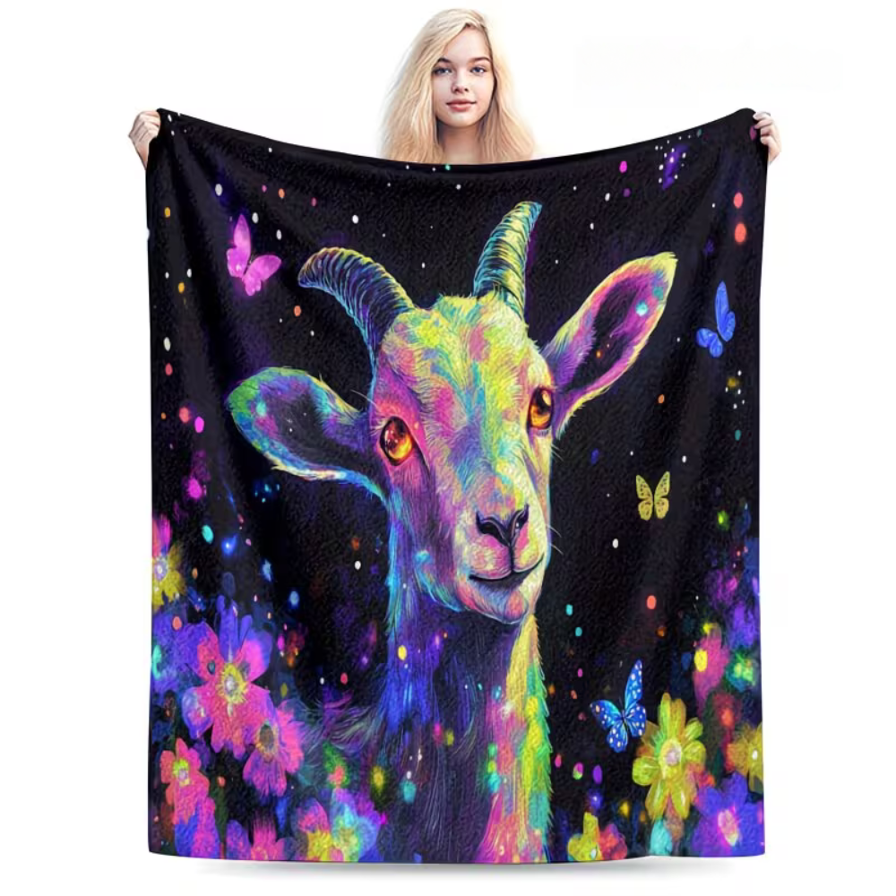 farmhouse style goat blanket cozy design