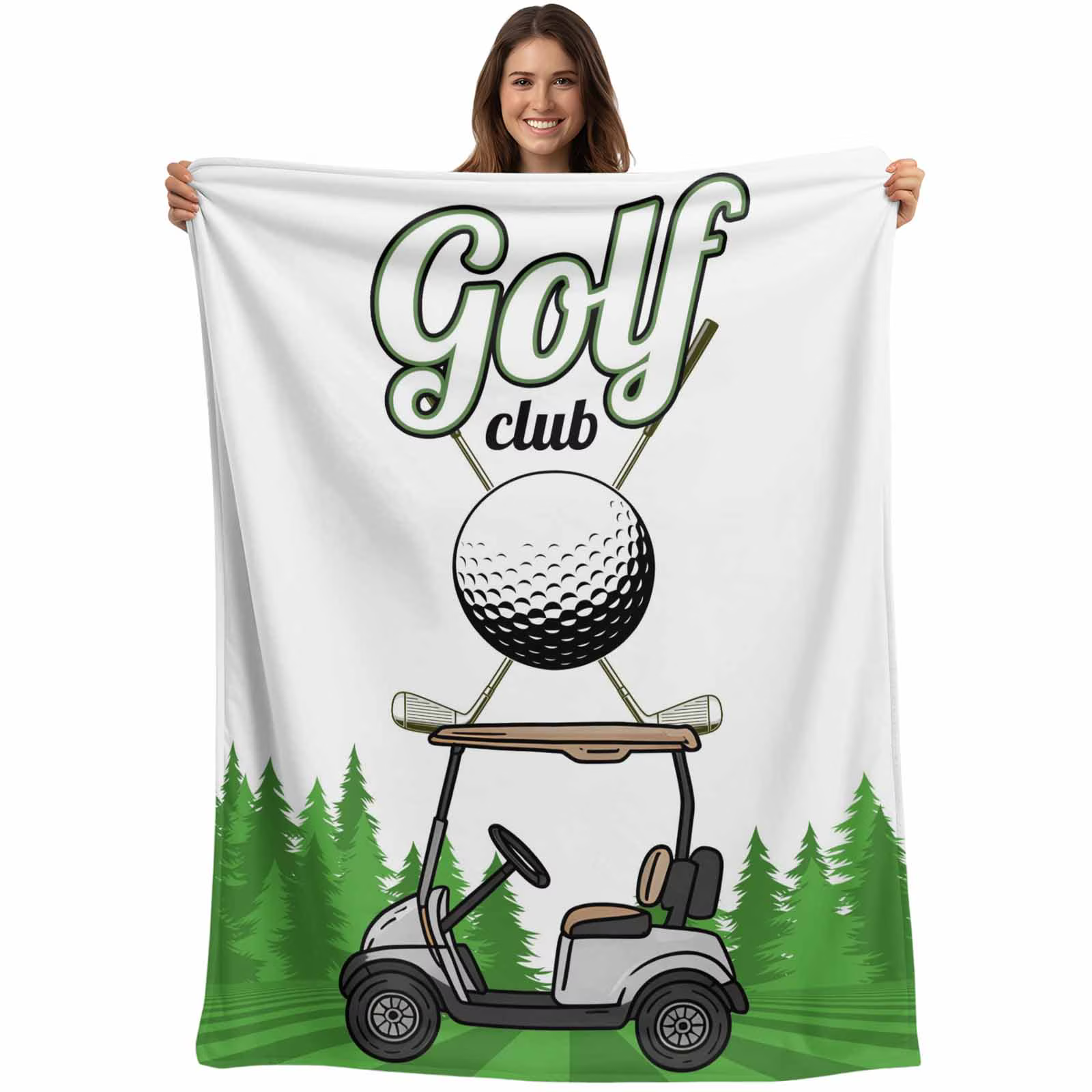 soft flannel golf blanket close up