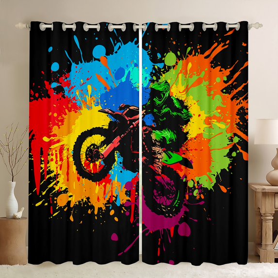 dirt bike racing curtains decor