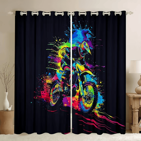 motocross themed bedroom drapes