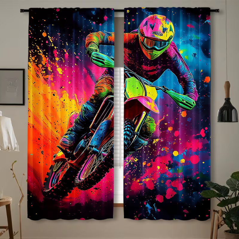 extreme sports window curtains home decor