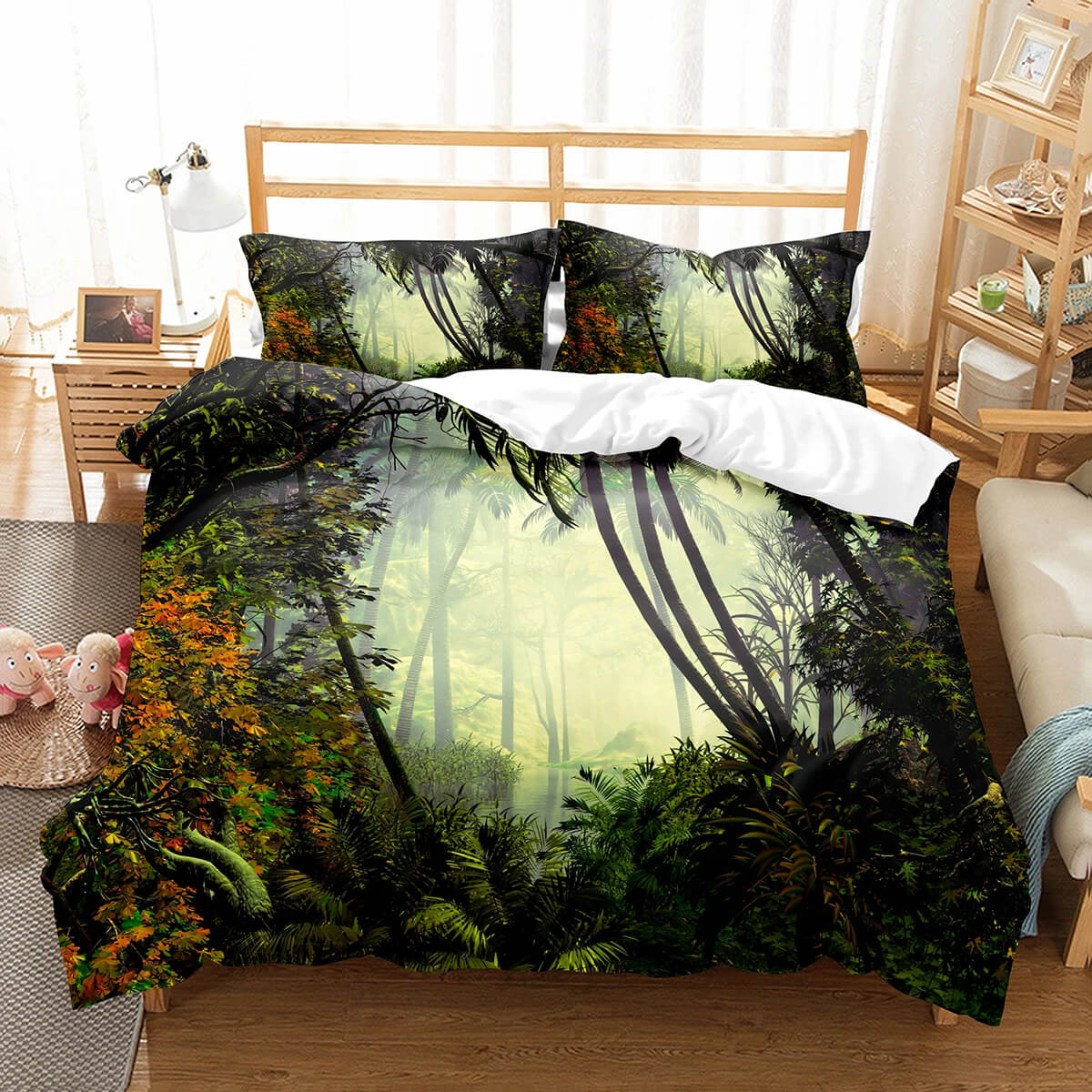 Natural forest bedding modern decor