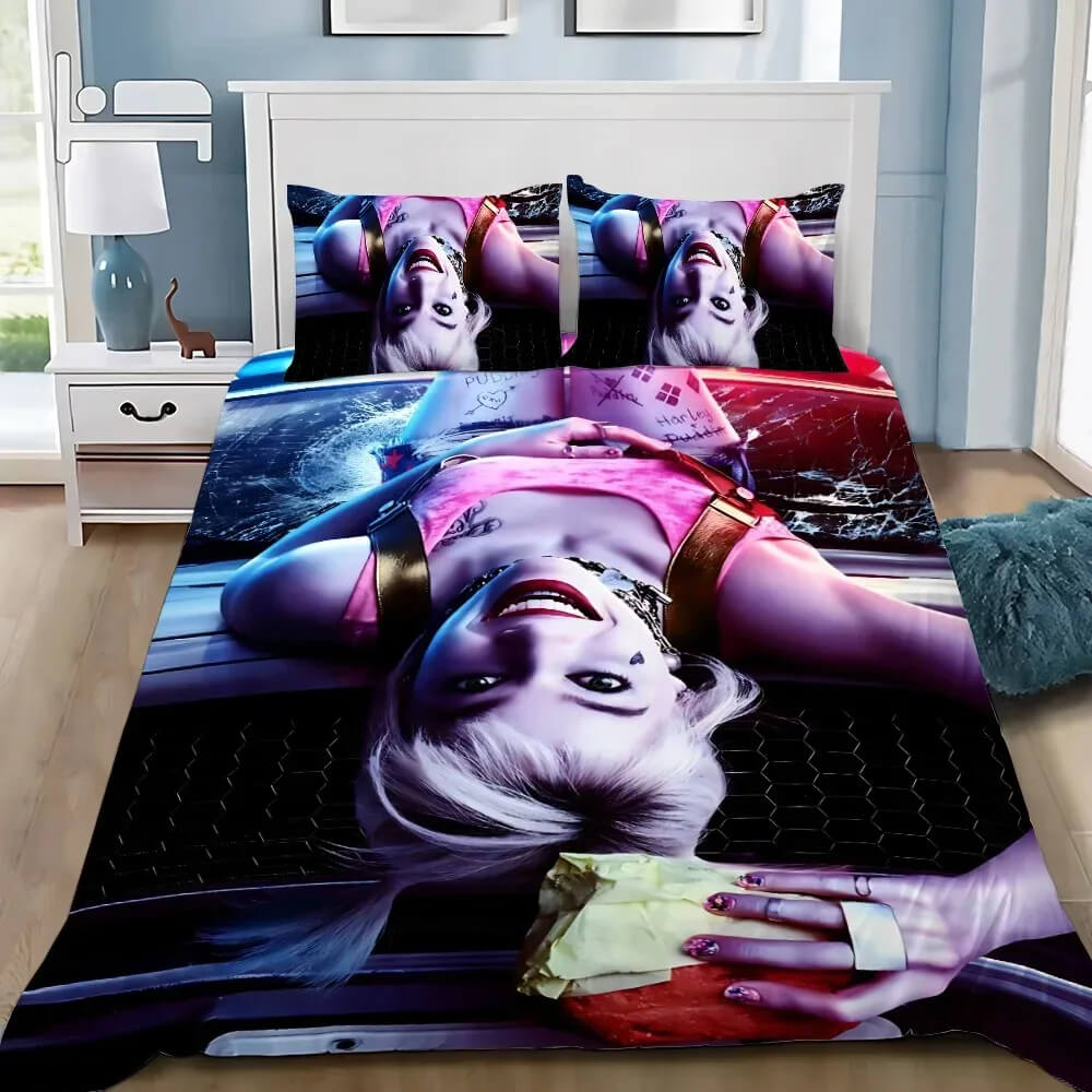 Harley Quinn comic style quilt cover