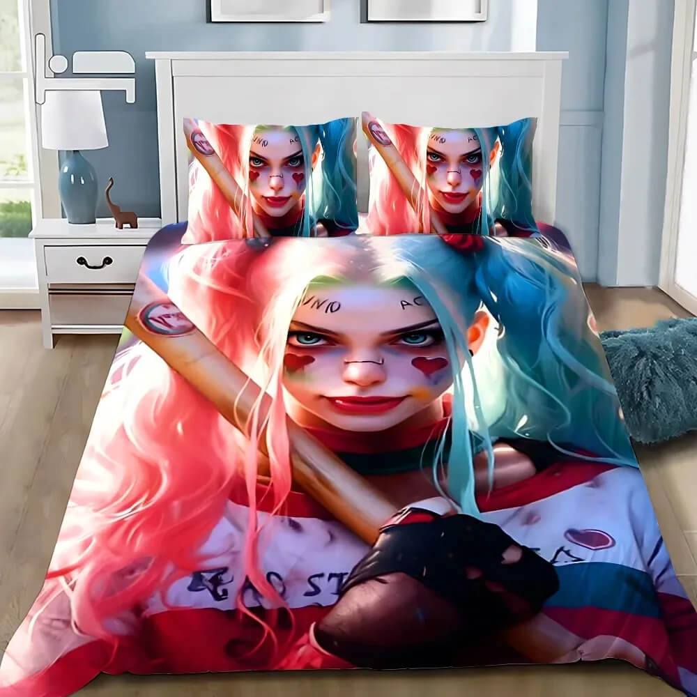 Joker Harley Quinn bedding for teens