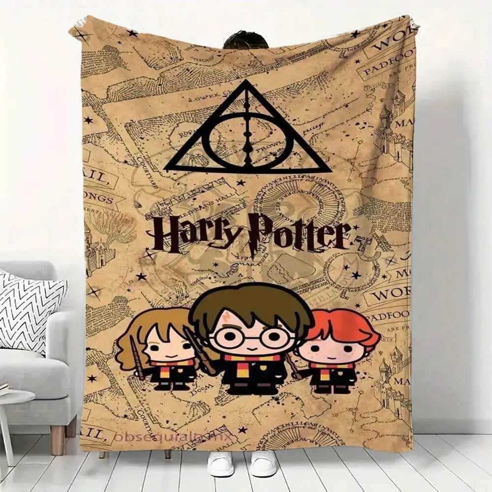 Harry Potter Hogwarts Cartoon Kids Luxury Throw Blanket