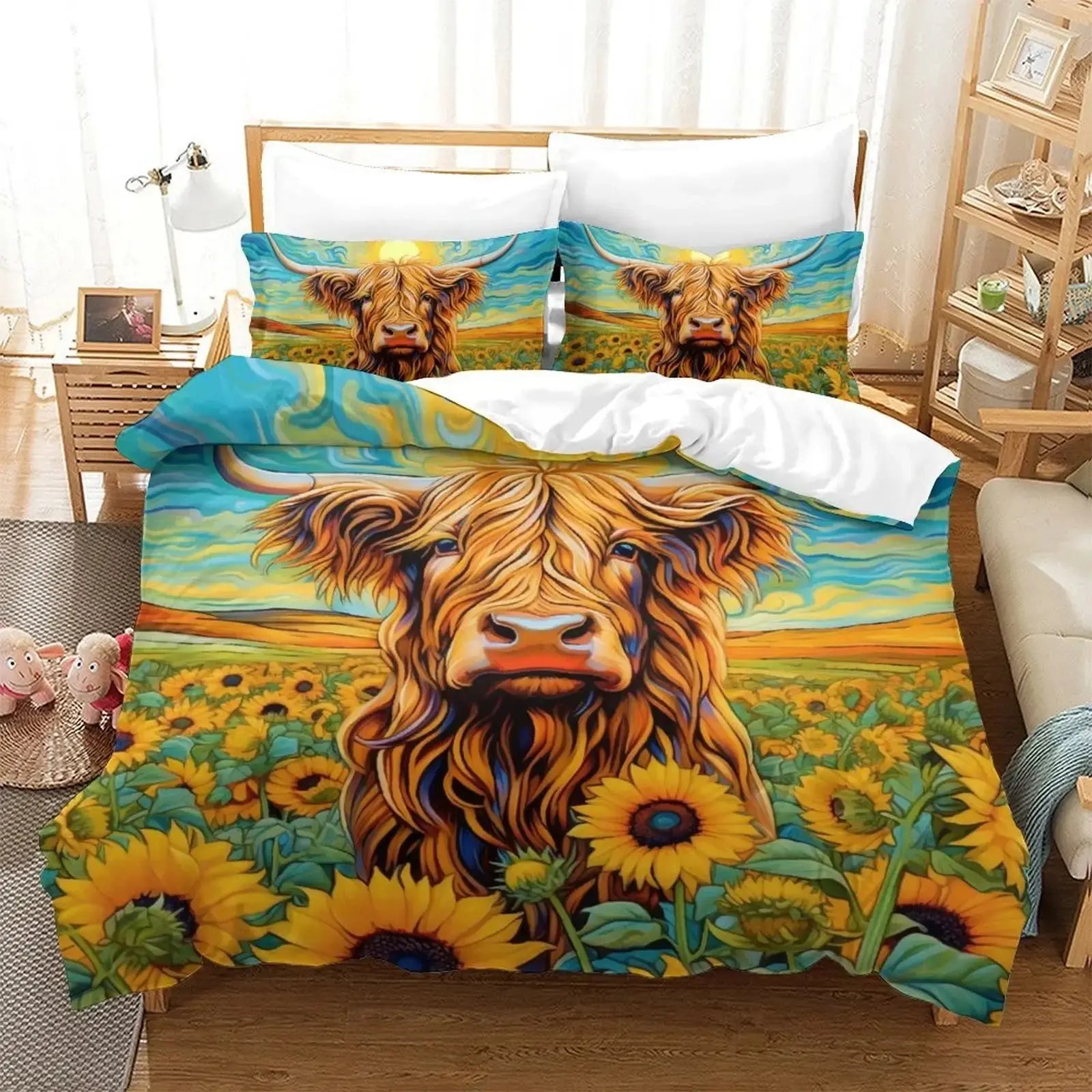 Highland Cow Quilt Cover