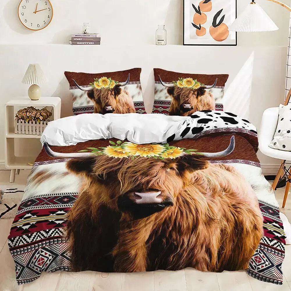 Highland Cow Kids Bedding Set