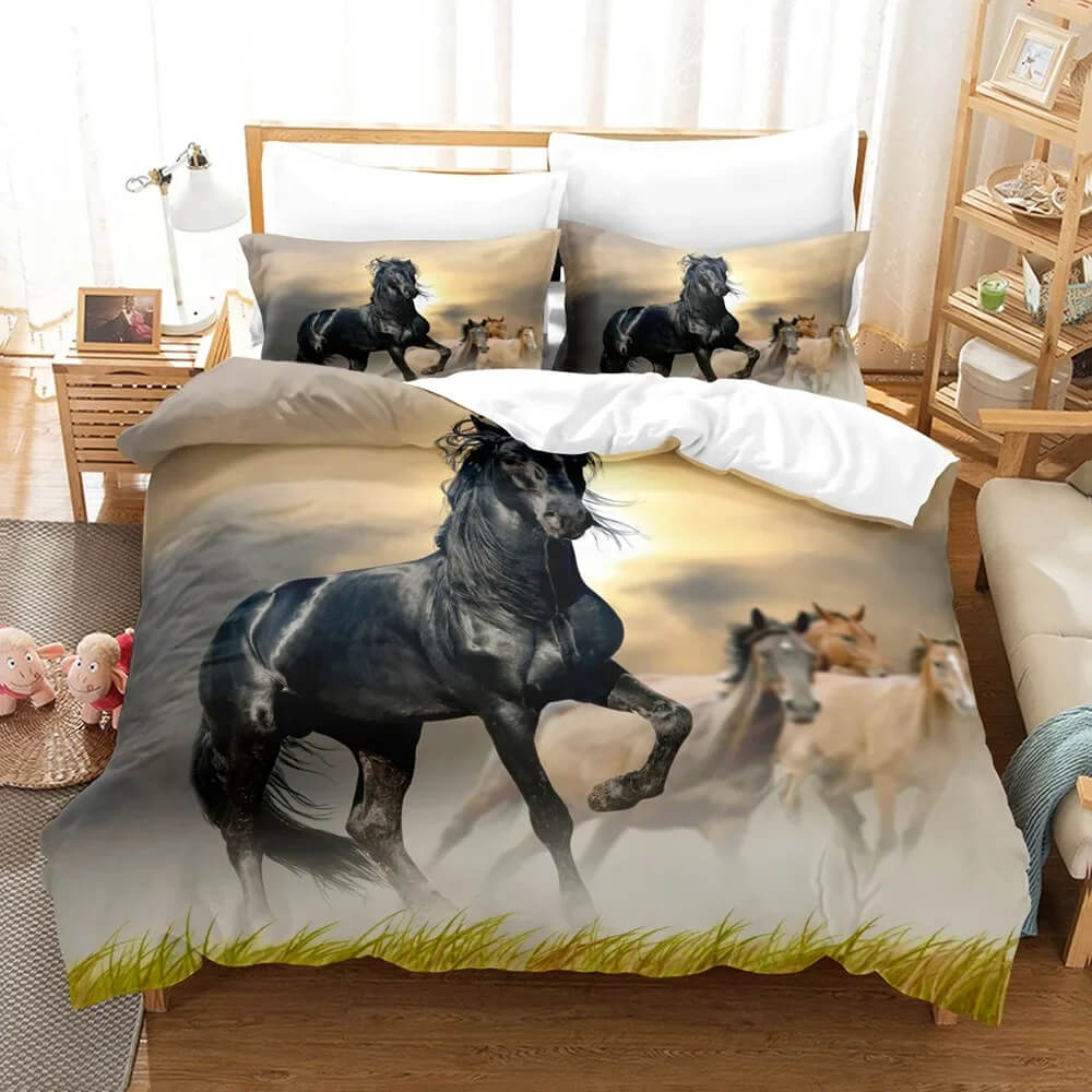 Horse lovers quilt cover set