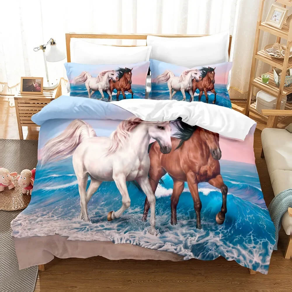 Horse themed bedroom duvet cover