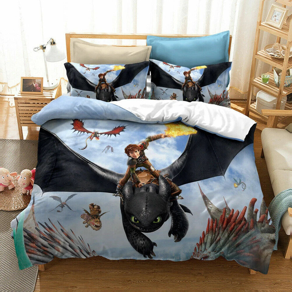 kids cartoon dragon bedding